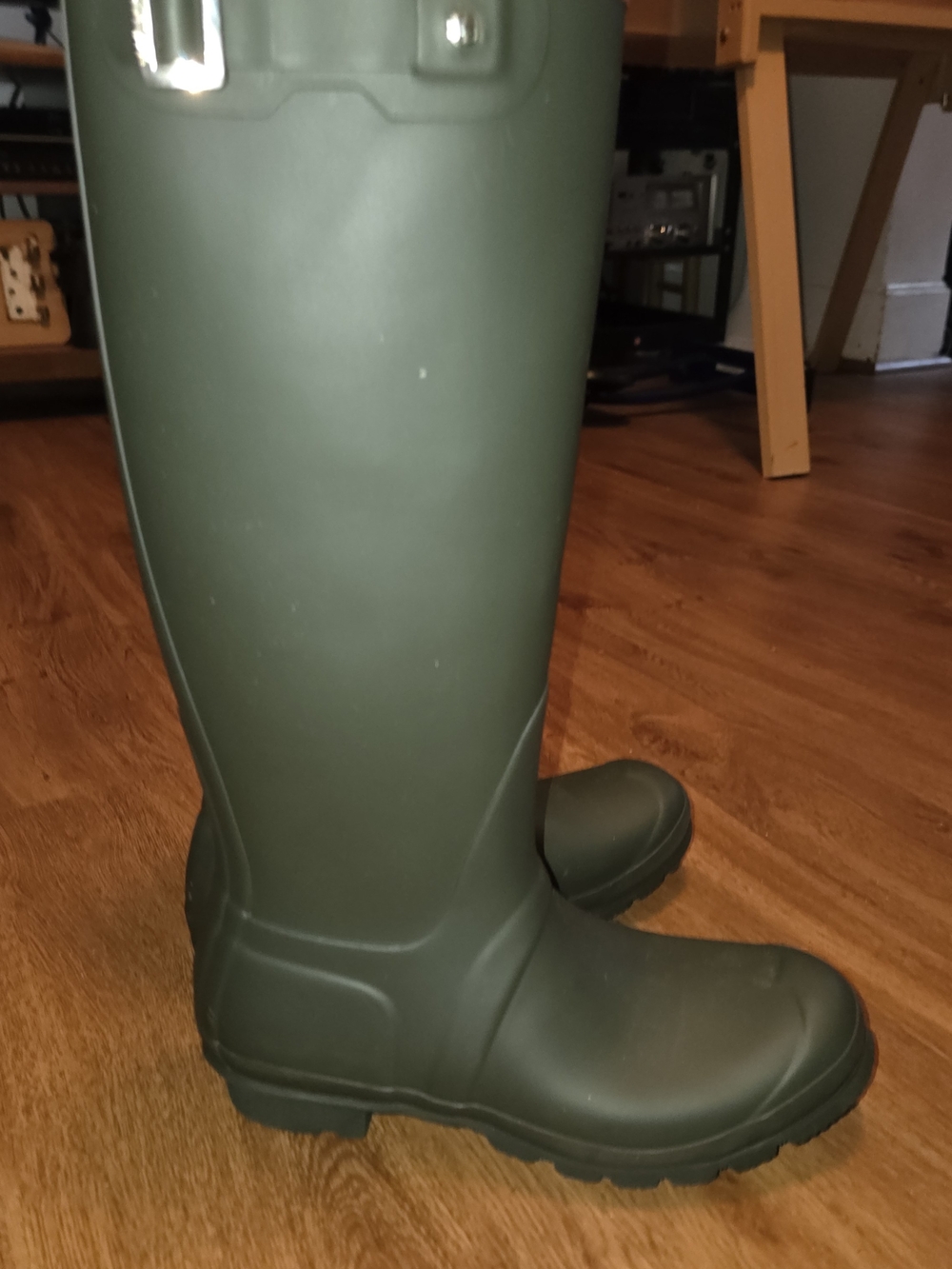 Hunter brand green rainboots, ladies size 8